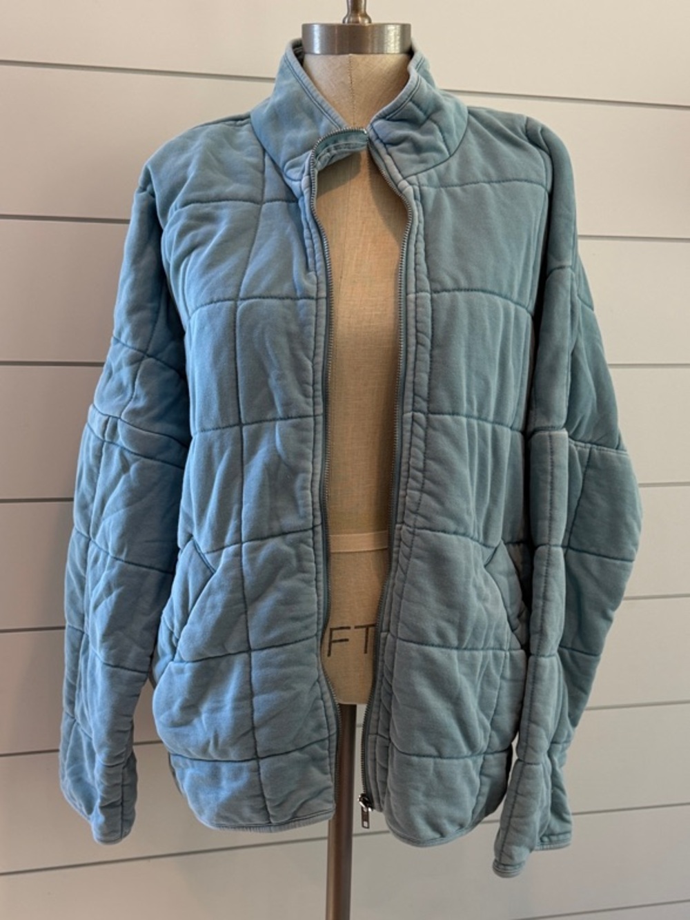 Forever 21 Quilted Pale Blue Puffer Jacket